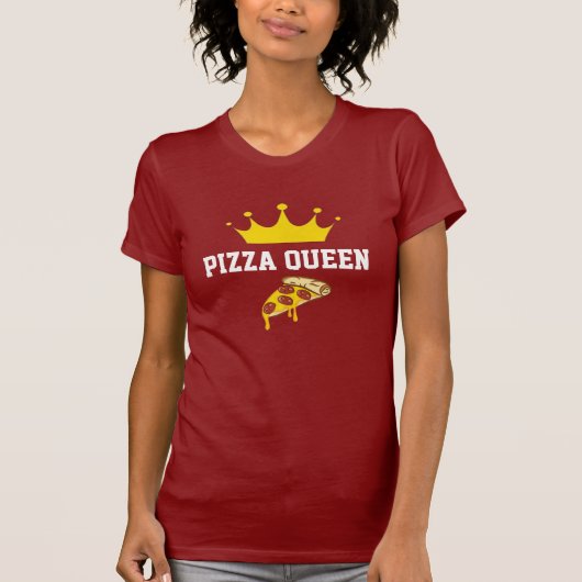 Funny Pizza Queen T-shirt (Voorkant)