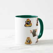 Funny Pizza Raccoon Set For Meme Lovers Mug Mok (Voorkant rechts)