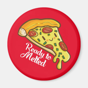 Funny Pizza Ready to Melted Magnet Magneet