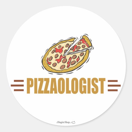 Funny Pizza Ronde Sticker (Voorkant)