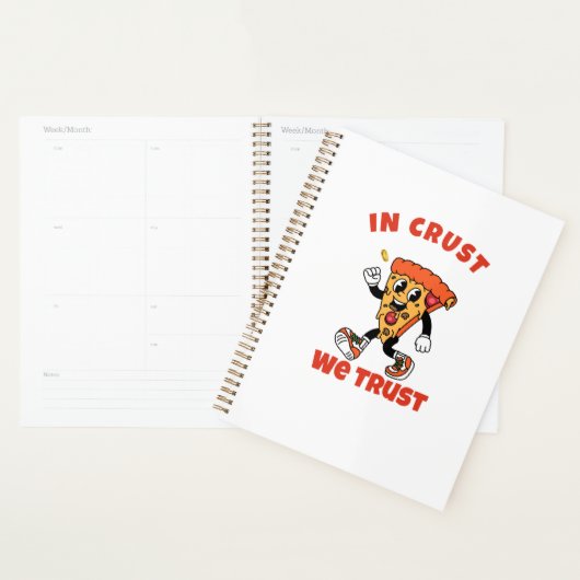 Funny Pizza Shirt – In Crust We Trust Graphic Tee Planner (Display)