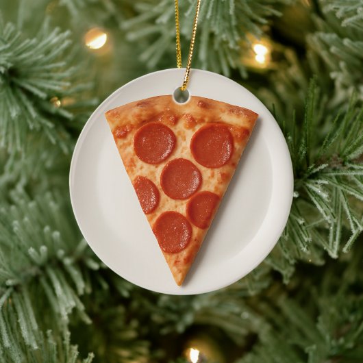 Funny Pizza Slice – Personalized Christmas Gift Keramisch Ornament (Boom)