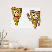 Funny Pizza Slices Poster (Keuken)