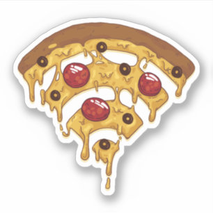 Funny Pizza WIFI symbool grafische cartoon Tiener Sticker