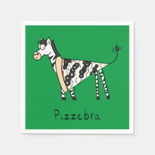 Funny Pizza Zebra Cute Cartoon Kinderen Servet