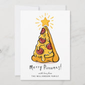 Funny Pizzamas Joyeuse carte de Noël (Devant)