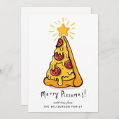 Funny Pizzamas Joyeuse carte de Noël (Devant / Derrière)
