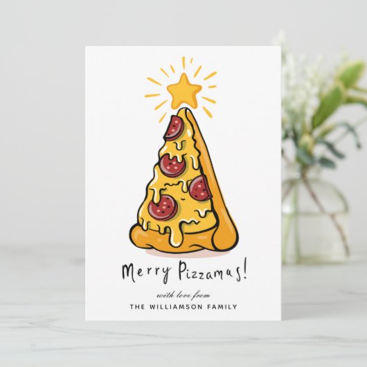 Funny Pizzamas Joyeuse carte de Noël (Debout devant)