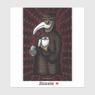 Funny Plague Doctor in de toiletpapier Sticker