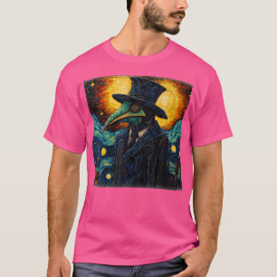 Funny Plague Doctor Sterrennacht Van Gogh Leeches T-shirt