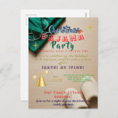 Funny Plaid Cozy Christmas Pajama Party Invitation Feestdagenkaart (Voorkant / Achterkant)