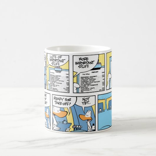 Funny Plane startchecklist Cartoon Mok (Center)