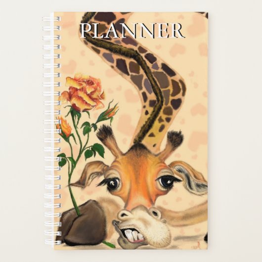 Funny Planner met Romantische Giraffe Gentleman (Voorkant)