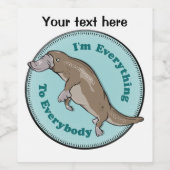 Funny Platypus Wijn Etiket (Enkel label)