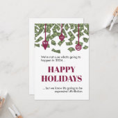 Funny Pluie Argent Inflation 2022 Carte de Noël (Devant/Arrière en situation)