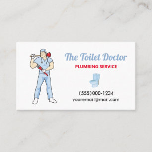 Funny Plumber Doctor Contractor Plumbing Service Visitekaartje