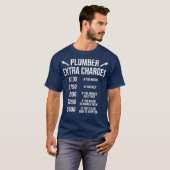 Funny Plumber Extra Charge T-shirt Gift (Voorkant volledig)