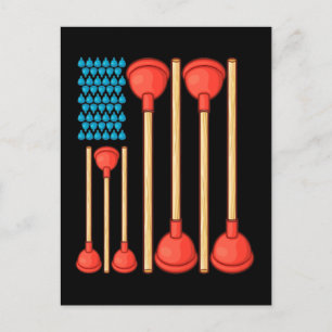 Funny Plumber Gifts Mannen American Flag Plumber Briefkaart