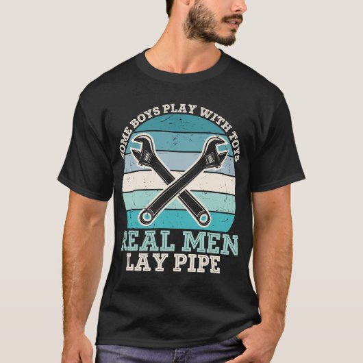 Funny-Plumber-Real-Mannen-Lay T-shirt (Voorkant)