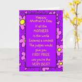 Funny Poem Best Moederdag Card Kaart (Gele Bloem)