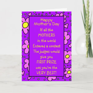 Funny Poem Best Moederdag Card Kaart