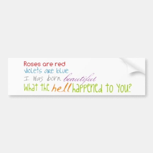 Funny poems bumpersticker (Voorkant)