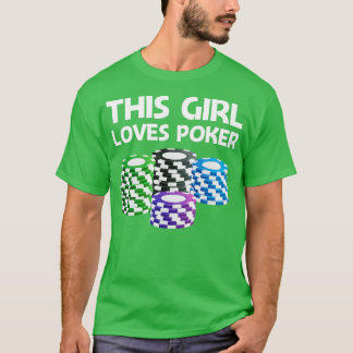 Funny Poker Design voor meisjes Kinder casinokaart T-shirt