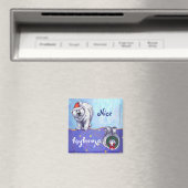 Funny Polar Bear Naughty Nice Holiday Magnet (In Situ (Lave-vaisselle))
