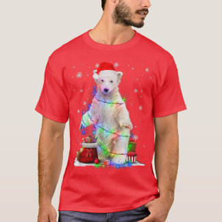 Funny Polar-beer met kerstlampjes Pajama T-shirt