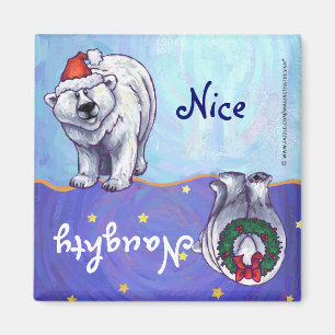 Funny Polar Beer Naughty Nice Holiday Magnet Magneet