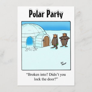 Funny Polar Party-uitnodigingen Kaart