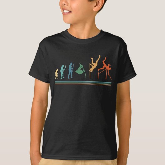 Funny Pole Vaulting Evolution Pole Vaulter T-shirt (Voorkant)