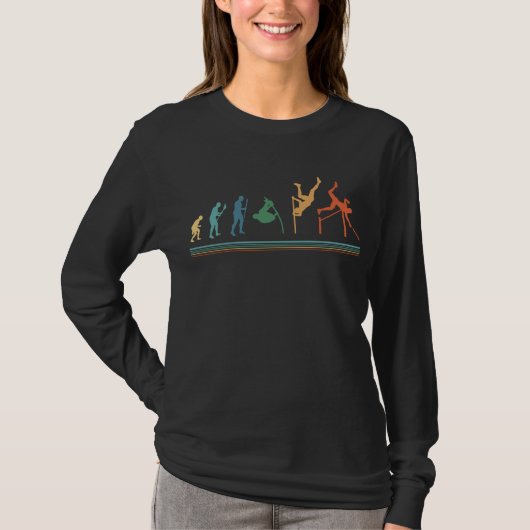 Funny Pole Vaulting Evolution Pole Vaulter T-shirt (Voorkant)