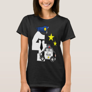 Funny Police 4 jaar oude politiewagen Lover 4th T-shirt