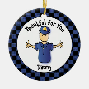 Funny Police Gift - Proud Police Officer Dank u Keramisch Ornament