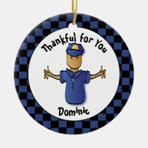 Funny Police Gift - Proud Police Officer Dank u Keramisch Ornament