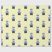 Funny Police Pigs Pattern Cadeaupapier (Vlak)