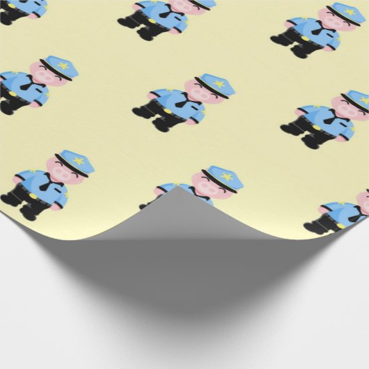Funny Police Pigs Pattern Cadeaupapier (Hoek)