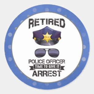Funny Policeman-Geef hem arrestatie Ronde Sticker