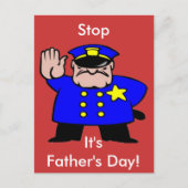 Funny Policeman Stop het is Vaderdag Briefkaart (Voorkant)