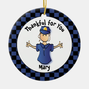 Funny Policewoman Gift - Funny Police Officer Idea Keramisch Ornament