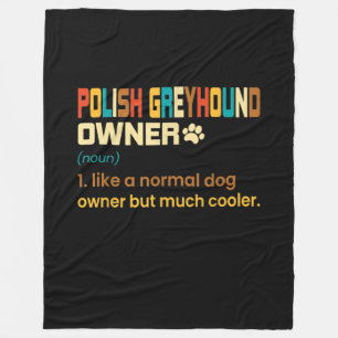Funny Polish Greyhound Vintage Retro Dog Mom Dad G Fleece Deken