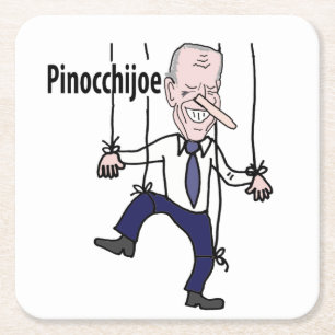 Funny political Anti Joe Biden Pun Vierkante Kartonnen Onderzetter