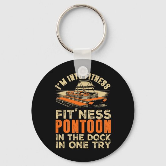 Funny Pontoon Captain Boating 1  Sleutelhanger (Voorkant)