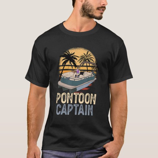 Funny Pontoon Captain Boating Lover Pontoon Boat T-shirt (Voorkant)