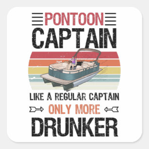 Funny Pontoon Kapitein Pontooning Gift Vierkante Sticker