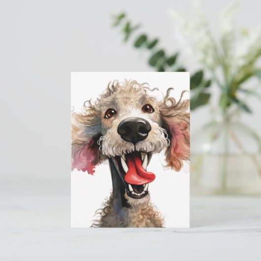 Funny Poodle Cartoon Briefkaart (Staand voorkant)