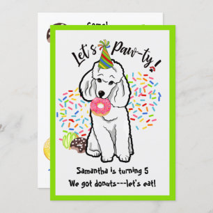Funny Poodle Dog Donuts Birthday Party Kaart