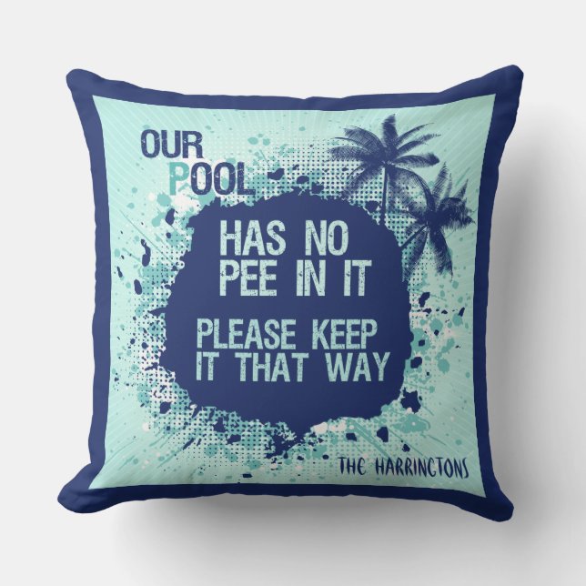 Funny Pool Area nom personnalisé lancer oreiller (Recto)