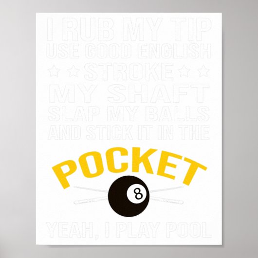 Funny Pool Biljart Shirt Ik speel Pool Biljart Gi Poster (Voorkant)